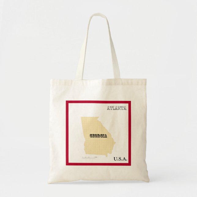 Tote Bag - Georgia Statskarta med Stad Tygkasse (Framsidan)