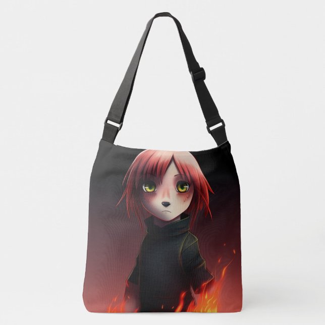 Tote Bag Girl with Fire Axelväska (Framsida)