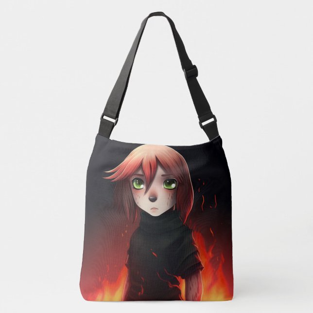 Tote Bag Girl with Fire Axelväska (Framsida)