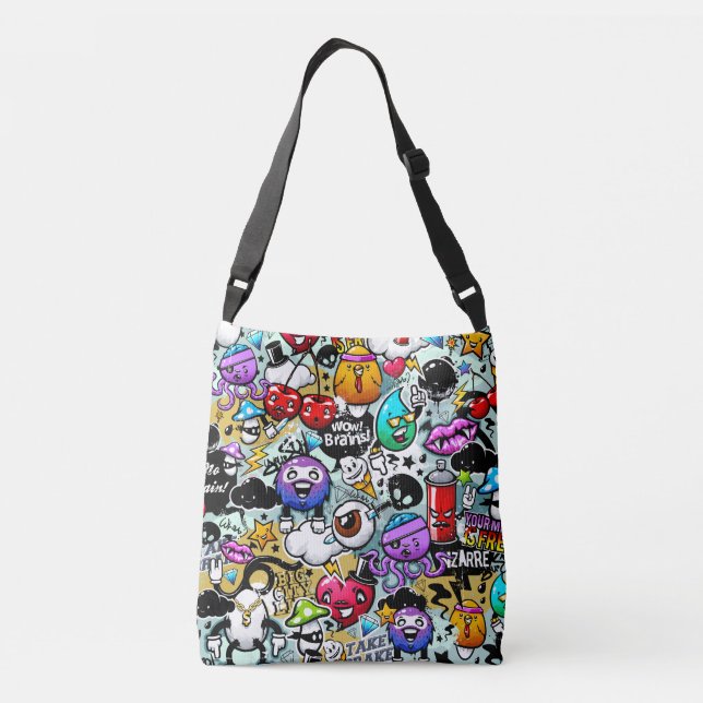 Tote bag - graffiti design axelväska (Baksida)