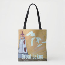 Tote Bag Great Lakes Bärbar Konst