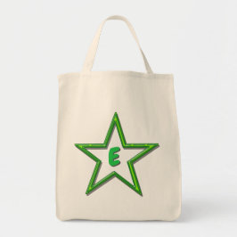 Tote Bag - Grönt Star med initial Tygkasse