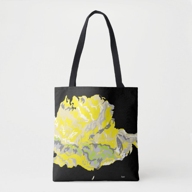 Tote Bag Gul Ros i Mörkret Tygkasse (Framsida)