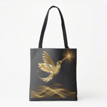 Tote Bag Guld Hummingbird