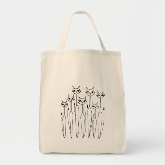 Tote Bag (handdragna katter) Tygkasse