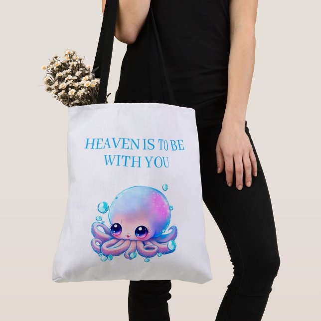 Tote Bag heaven is to be with you Tygkasse (Närbild)