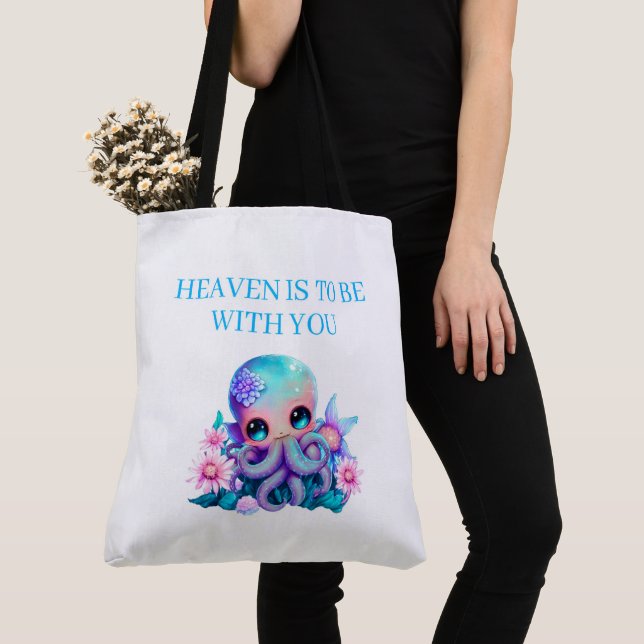 Tote Bag heaven is to be with you Tygkasse (Närbild)