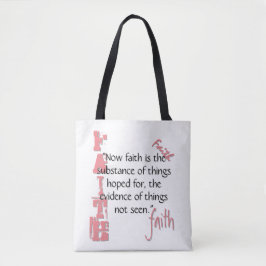 Tote bag, Hebrews 11:1 Passage Tygkasse
