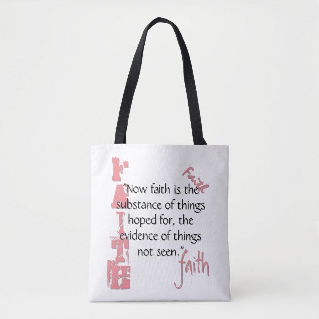 Tote bag, Hebrews 11:1 Passage Tygkasse (Framsida)