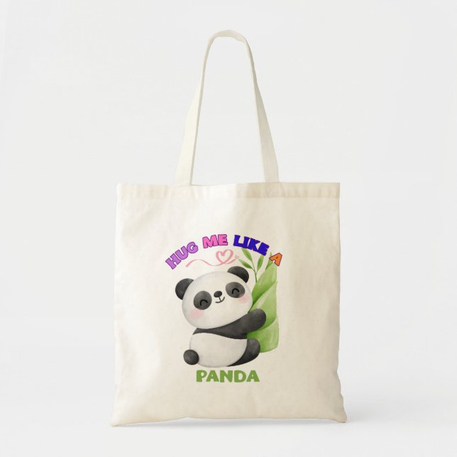 🐼 Tote Bag - Hug mig som en panda Tygkasse (Framsidan)