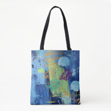 Tote Bag i blå undervattensbrunnsdesign