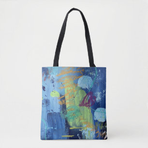 Tote Bag i det blå Underwater Cave Design Tygkasse