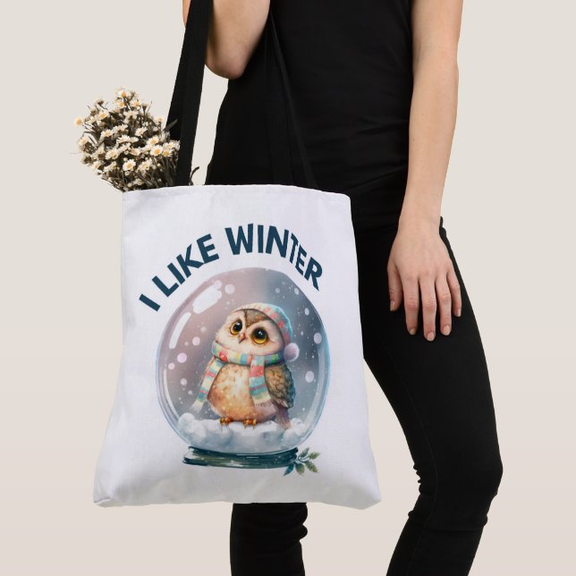 Tote Bag  I like winter Tygkasse (Närbild)