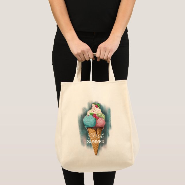 Tote Bag Ice Cream Tygkasse (Framsida (produkt))