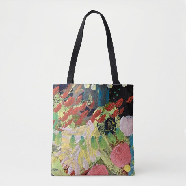 Tote Bag in Flowers in Night design Tygkasse (Framsida)