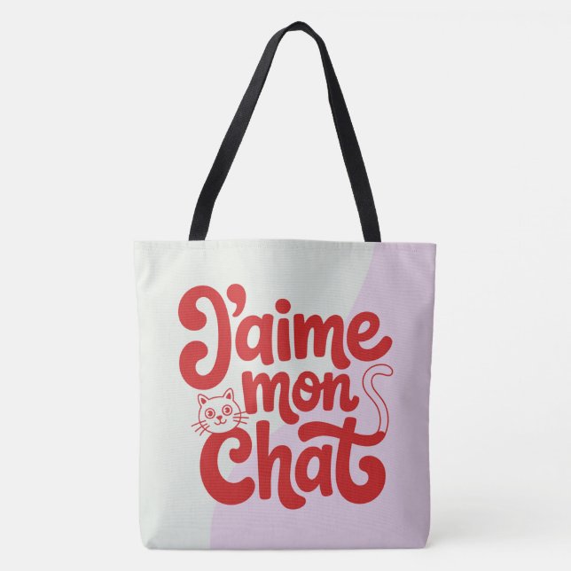 Tote Bag J’aime mon chat Tygkasse (Framsida)