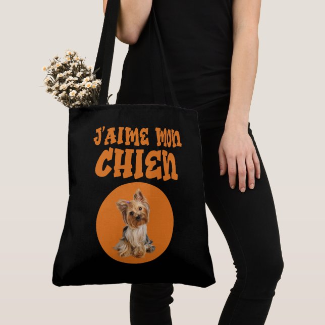 Tote Bag J'aime mon chien Tygkasse (Närbild)