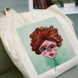 Tote Bag - Jumbo (Whimsical Woman - 01) Tygkasse