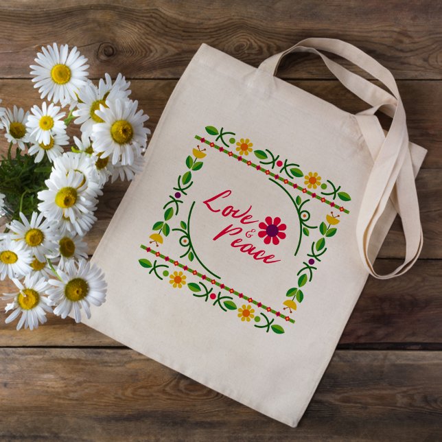 Tote Bag, kärlek och fredsromantik Tygkasse (Love and peace romantic Tote Bag
)