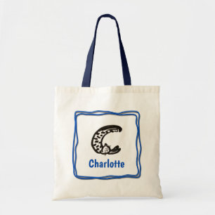 Tote Bag - Kat Brev C med Namn i Ram Tygkasse