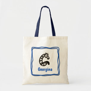 Tote Bag - Kat Brev G med Namn i Ram Tygkasse