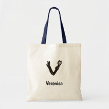 Tote Bag - Kat Brev V med Namn