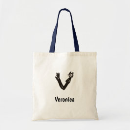 Tote Bag - Kat Brev V med Namn Tygkasse