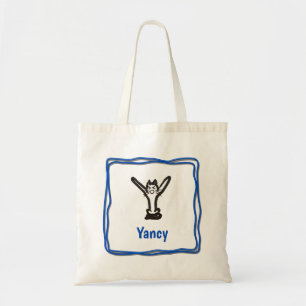 Tote Bag - Kat Brev Y med Namn i Ram Tygkasse