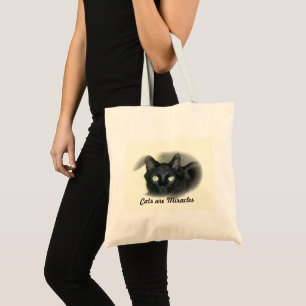 Tote Bag - Katt i Oval Ram Tygkasse