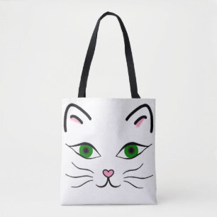 Tote Bag - Kattunge Ansikte Tygkasse