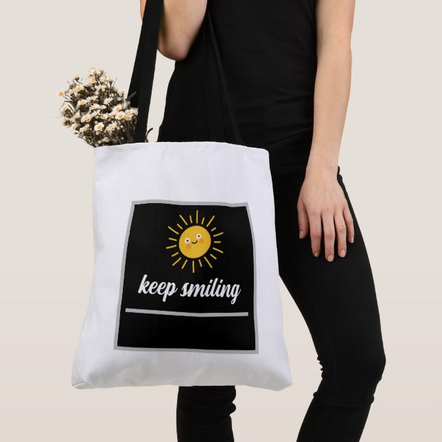 Tote Bag keep smiling Tygkasse (Närbild)