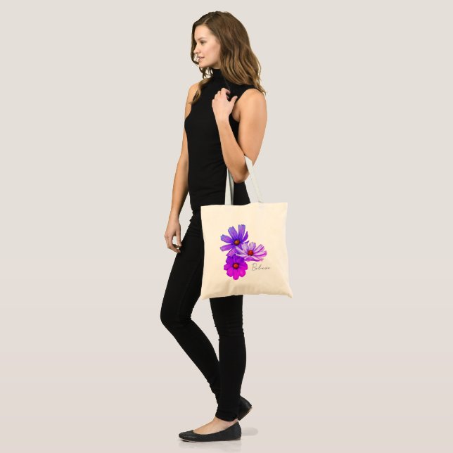 Tote Bag - kosmosblommor Tygkasse (Fram (modell))