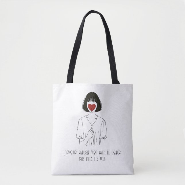 Tote bag “L’Amour Aveugle” Tygkasse (Framsida)