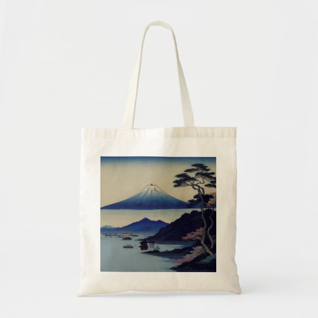 Tote bag -  Lake, Pine and Mountain - Japan Tygkasse (Framsidan)