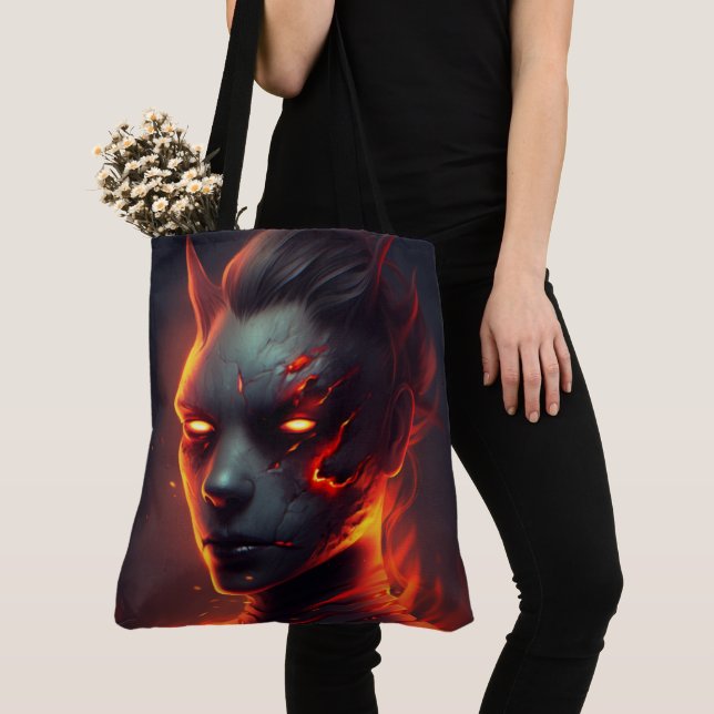 Tote Bag L'Enfer en Flammes Tygkasse (Närbild)