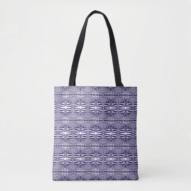 Tote Bag Lila Ornament Tygkasse (Framsida)