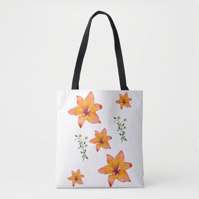 Tote bag lilies tygkasse (Framsida)