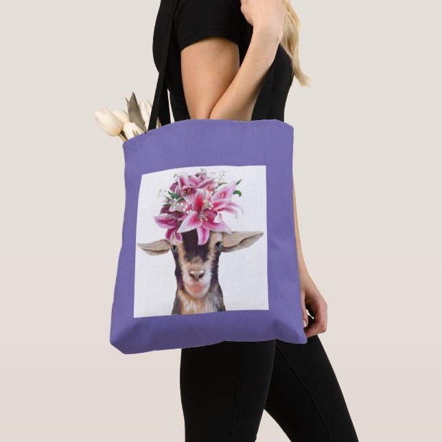 Tote Bag - Lily och Posey Goats Tygkasse (Närbild)