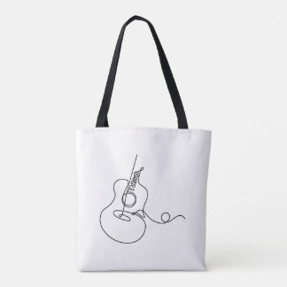 Tote Bag: Line Art (Guitar) Tygkasse