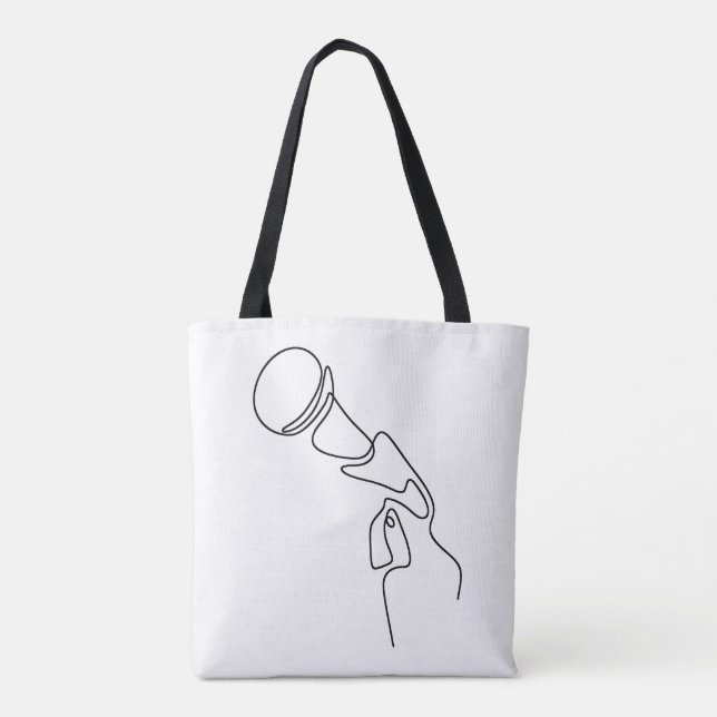 Tote Bag: Line Art (Singer) Tygkasse (Baksida)