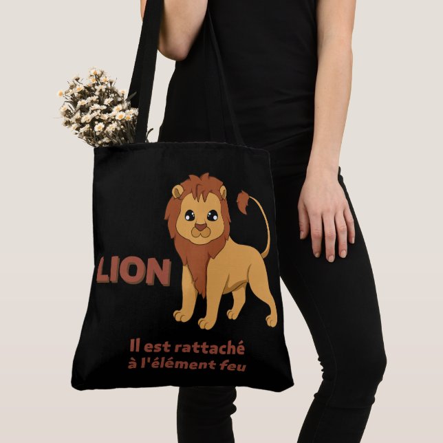 Tote Bag Lion Tygkasse (Närbild)