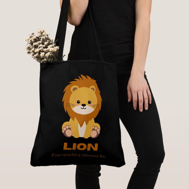 Tote Bag Lion Tygkasse (Närbild)