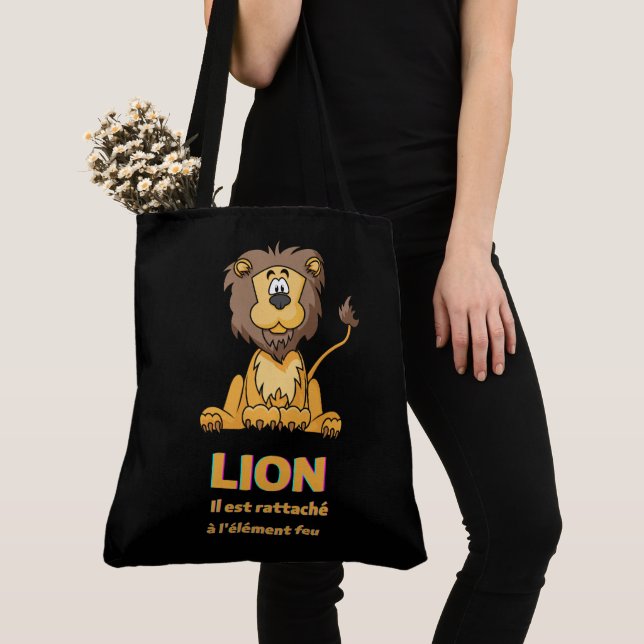 Tote Bag Lion Tygkasse (Närbild)