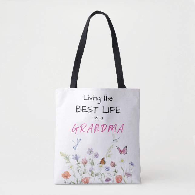 Tote Bag - Liv bästa liv som mormor Tygkasse (Framsida)