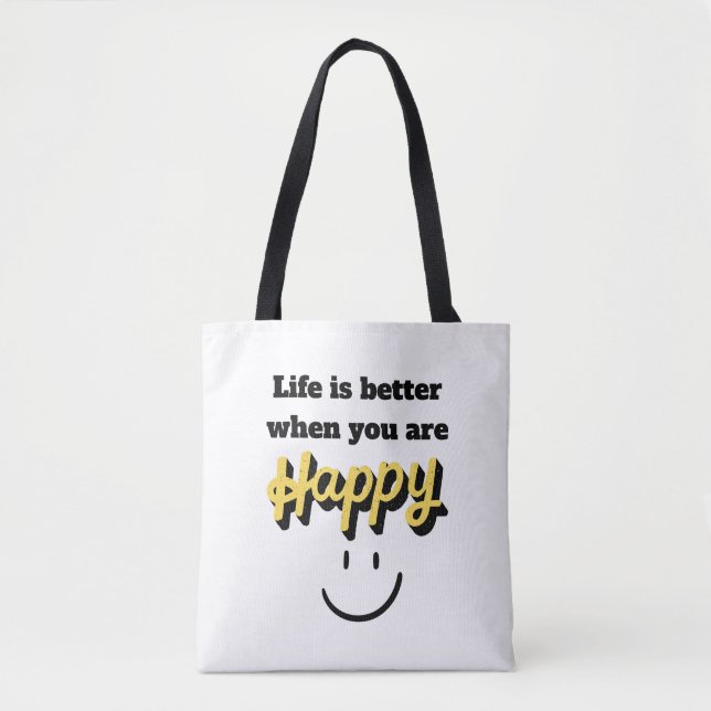 TOTE BAG - Livet är bättre Lycklig Tygkasse (Framsida)