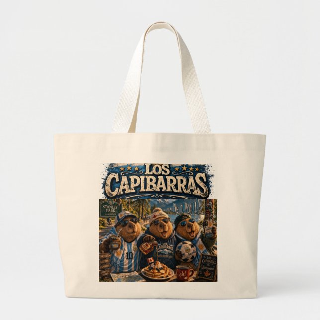 Tote Bag Los Capibarras viajeros en Canadá Jumbo Tygkasse (Framsidan)