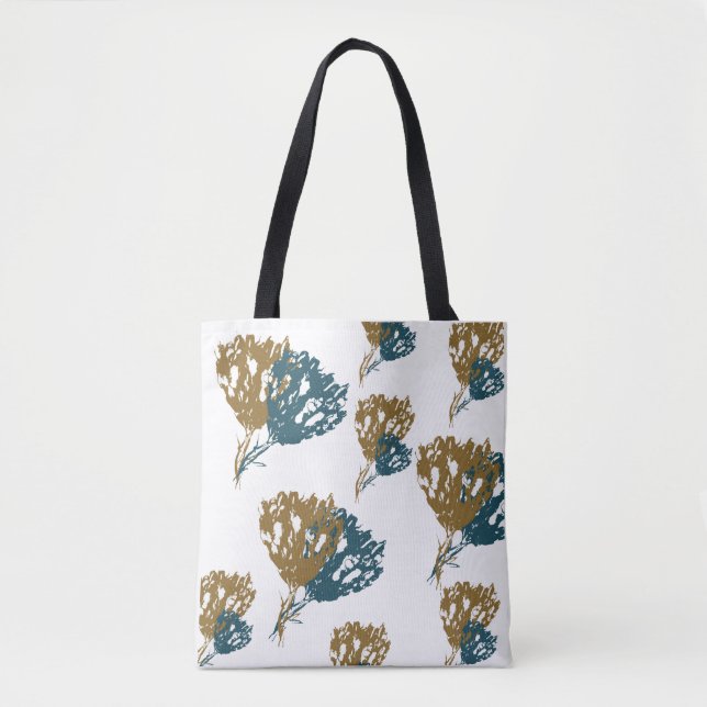 Tote Bag med Abstrakt Flowers, Medium Tygkasse (Framsida)