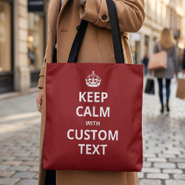 Tote Bag med Anpassningsbar Keep Calm Citatmall Tygkasse