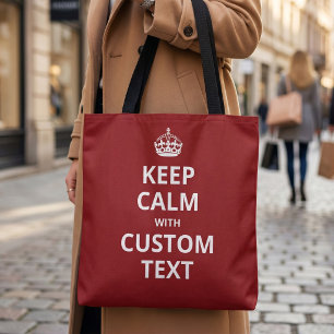 Tote Bag med Anpassningsbar Keep Calm Citatmall Tygkasse