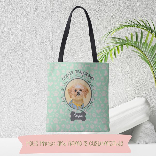 Tote Bag med Anpassningsbar Pet Porträtt & Namn Tygkasse (Carry Your Pet Portrait On The Go!)